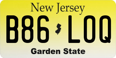 NJ license plate B86LOQ