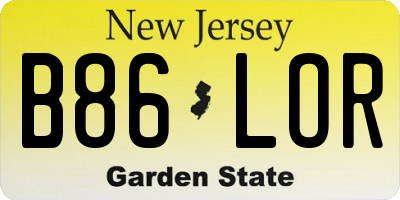 NJ license plate B86LOR