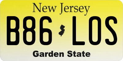 NJ license plate B86LOS