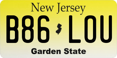 NJ license plate B86LOU