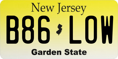 NJ license plate B86LOW