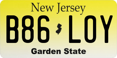 NJ license plate B86LOY