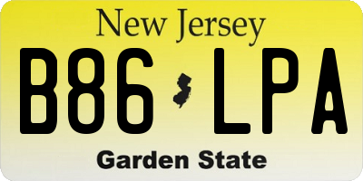 NJ license plate B86LPA