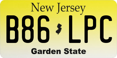 NJ license plate B86LPC