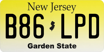 NJ license plate B86LPD