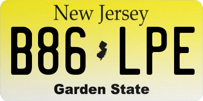 NJ license plate B86LPE