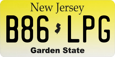 NJ license plate B86LPG