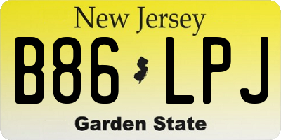 NJ license plate B86LPJ