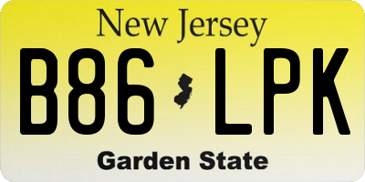 NJ license plate B86LPK