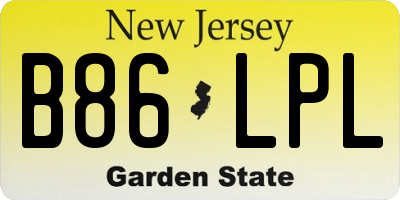 NJ license plate B86LPL