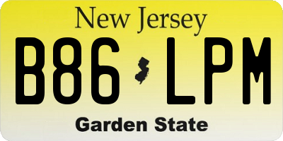 NJ license plate B86LPM