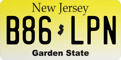 NJ license plate B86LPN