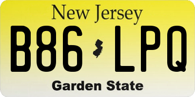 NJ license plate B86LPQ