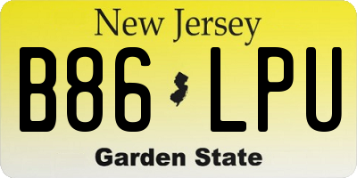 NJ license plate B86LPU