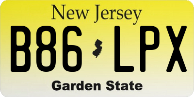 NJ license plate B86LPX