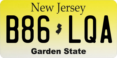 NJ license plate B86LQA