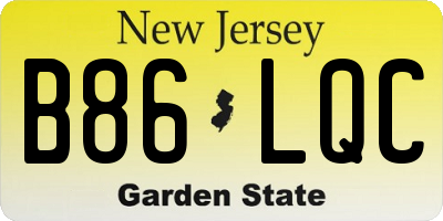 NJ license plate B86LQC