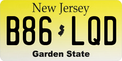 NJ license plate B86LQD