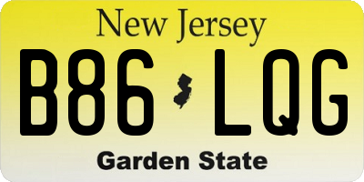 NJ license plate B86LQG