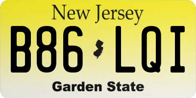 NJ license plate B86LQI