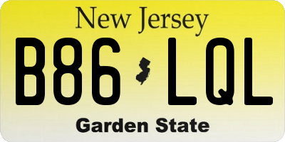 NJ license plate B86LQL