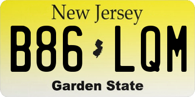 NJ license plate B86LQM