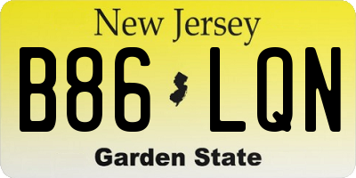 NJ license plate B86LQN