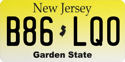 NJ license plate B86LQO