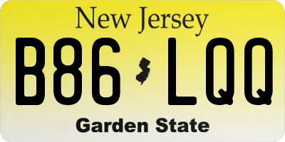 NJ license plate B86LQQ