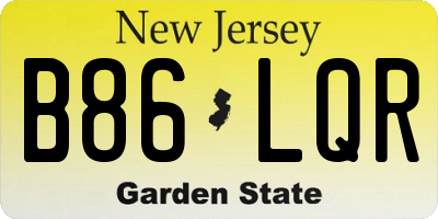 NJ license plate B86LQR