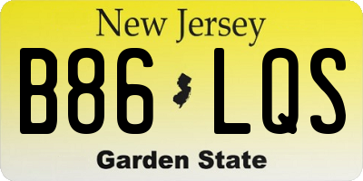 NJ license plate B86LQS