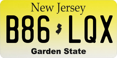 NJ license plate B86LQX