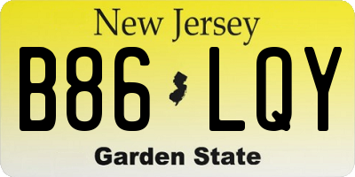 NJ license plate B86LQY