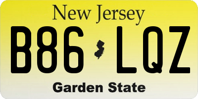NJ license plate B86LQZ