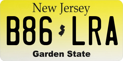 NJ license plate B86LRA