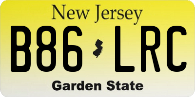 NJ license plate B86LRC