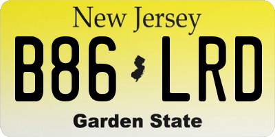 NJ license plate B86LRD