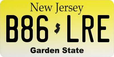NJ license plate B86LRE