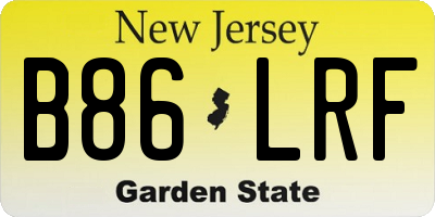 NJ license plate B86LRF