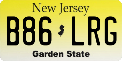 NJ license plate B86LRG