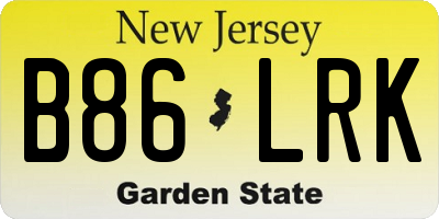 NJ license plate B86LRK