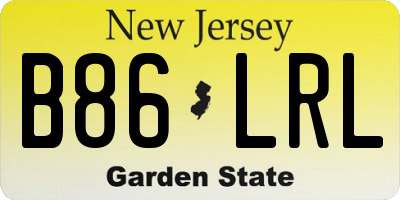 NJ license plate B86LRL