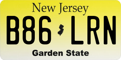 NJ license plate B86LRN