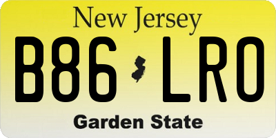 NJ license plate B86LRO