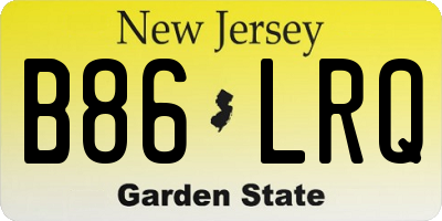 NJ license plate B86LRQ