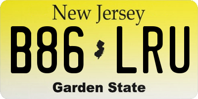NJ license plate B86LRU
