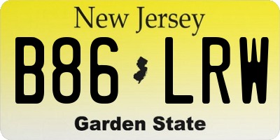 NJ license plate B86LRW