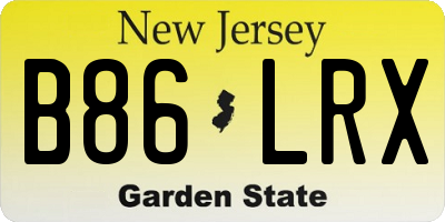 NJ license plate B86LRX