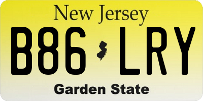 NJ license plate B86LRY