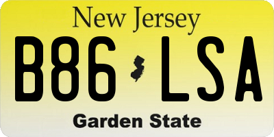 NJ license plate B86LSA
